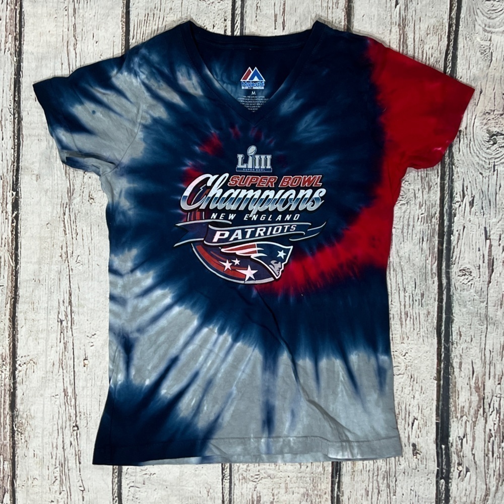 New England Patriots NFL Football Super Bowl LIII Women's Tie - Dye Tshirt